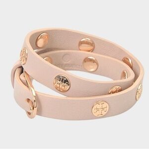 🐰🌸🍓Tory Burch Leather Wrap Bracelet Blush/Rose Gold
